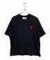 AMI PARIS（アミ パリス）の古着「ハートロゴ刺繍Tシャツ」｜ブラック