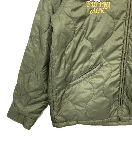 AVIREX（アヴィレックス）AVIREX (アヴィレックス) PEANUTS (ピーナッツ) QUILTING JACKET ”FLYING ACE” カーキ サイズ:Lの古着・服飾アイテム