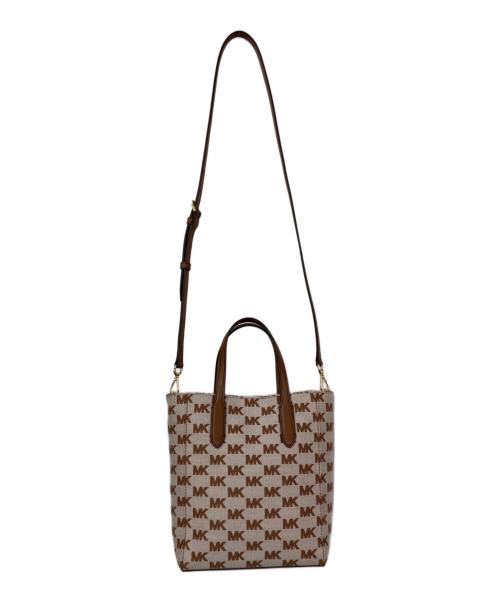 MICHAEL KORS（マイケルコース）MICHAEL KORS (マイケルコース) Vincent Small Logo Jacquard Convertible Tote Bag ブラウンの古着・服飾アイテム