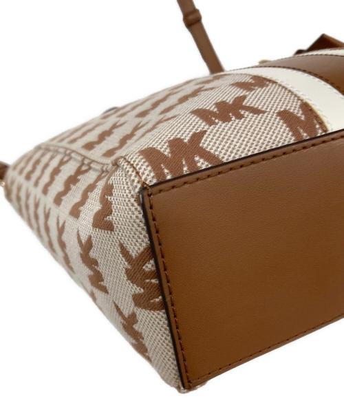MICHAEL KORS（マイケルコース）MICHAEL KORS (マイケルコース) Vincent Small Logo Jacquard Convertible Tote Bag ブラウンの古着・服飾アイテム