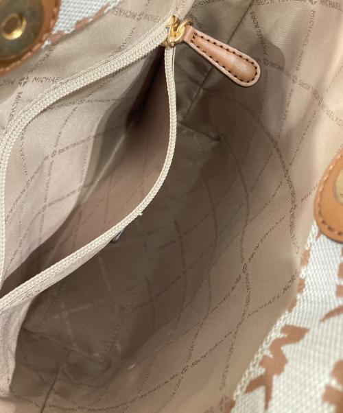 MICHAEL KORS（マイケルコース）MICHAEL KORS (マイケルコース) Vincent Small Logo Jacquard Convertible Tote Bag ブラウンの古着・服飾アイテム