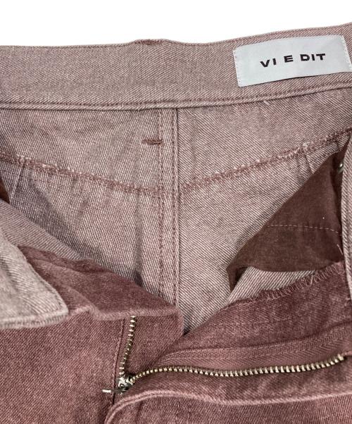 VI E DIT（ヴィエディット）VI E DIT (ヴィエディット) ダブルニーデニムパンツ ピンク サイズ:1の古着・服飾アイテム