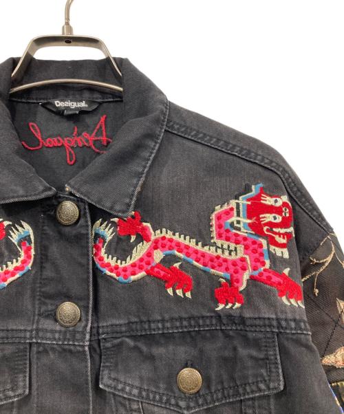 Desigual（デシグアル）Desigual (デシグアル) 袖切替デニムジャケット ブラック サイズ:Sの古着・服飾アイテム