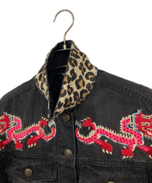 Desigual（デシグアル）Desigual (デシグアル) 袖切替デニムジャケット ブラック サイズ:Sの古着・服飾アイテム