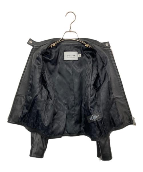 COACH（コーチ）COACH (コーチ) シングルライダースジャケット ブラック サイズ:Sの古着・服飾アイテム