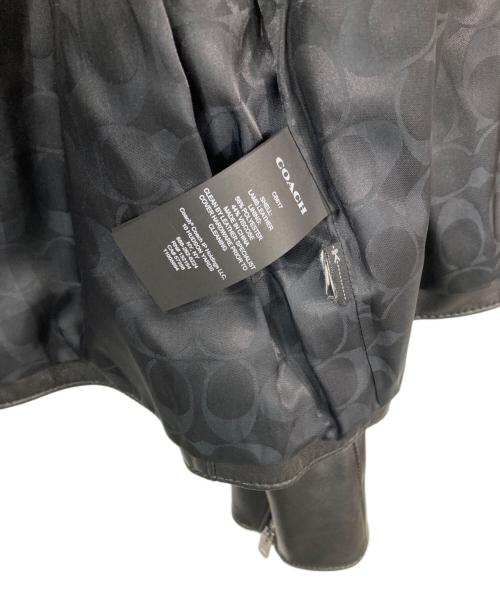 COACH（コーチ）COACH (コーチ) シングルライダースジャケット ブラック サイズ:Sの古着・服飾アイテム