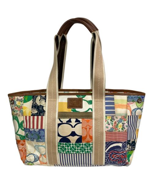 COACH（コーチ）COACH (コーチ) パッチワークトートバッグ ブラウンの古着・服飾アイテム