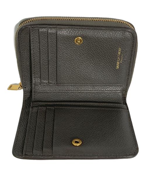 Saint Laurent Paris（サンローランパリ）Saint Laurent Paris (サンローランパリ) カサンドラロゴ2つ折り財布 グレーの古着・服飾アイテム