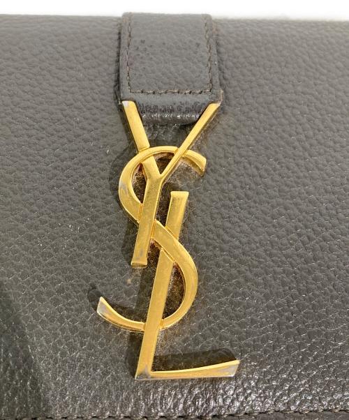 Saint Laurent Paris（サンローランパリ）Saint Laurent Paris (サンローランパリ) カサンドラロゴ2つ折り財布 グレーの古着・服飾アイテム