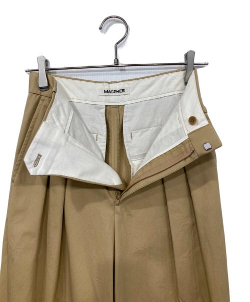 MACPHEE（マカフィー）MACPHEE (マカフィー) コットンチノ タックワイドパンツ ベージュ サイズ:32の古着・服飾アイテム