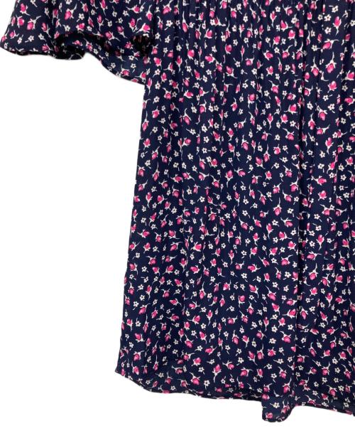 LAUREN RALPH LAUREN（ローレン ラルフ ローレン）LAUREN RALPH LAUREN (ローレン ラルフ ローレン) 花柄ボウタイブラウス ネイビー サイズ:XSの古着・服飾アイテム
