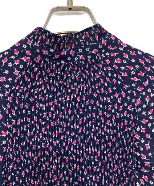 LAUREN RALPH LAUREN（ローレン ラルフ ローレン）LAUREN RALPH LAUREN (ローレン ラルフ ローレン) 花柄ボウタイブラウス ネイビー サイズ:XSの古着・服飾アイテム