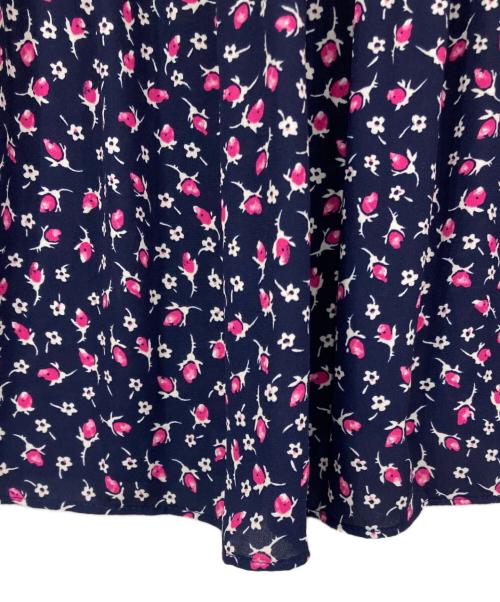 LAUREN RALPH LAUREN（ローレン ラルフ ローレン）LAUREN RALPH LAUREN (ローレン ラルフ ローレン) 花柄ボウタイブラウス ネイビー サイズ:XSの古着・服飾アイテム