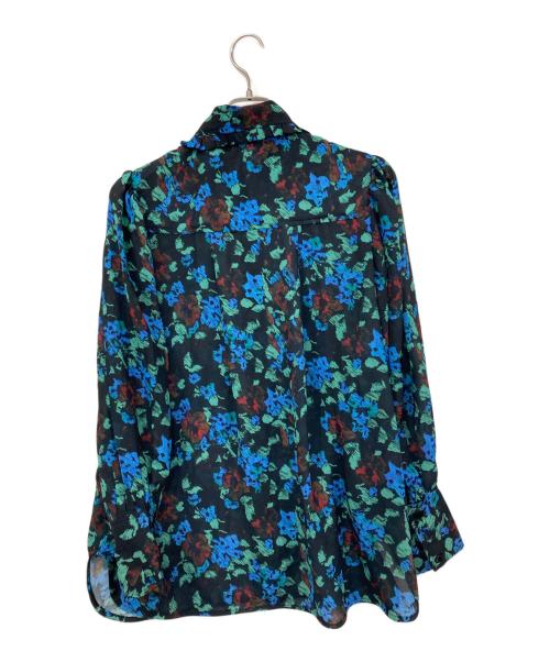 GANNI（ガニー）Ganni (ガニー) フローラルプリントパフスリーブシャツブラウス ブラック サイズ:40の古着・服飾アイテム