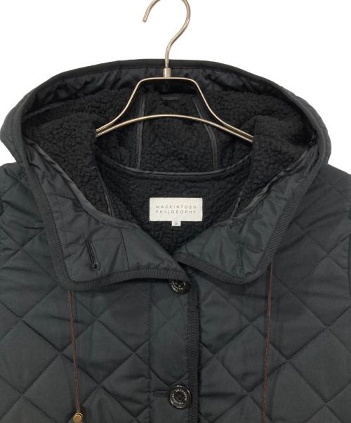 MACKINTOSH PHILOSOPHY（マッキントッシュ フィロソフィー）MACKINTOSH PHILOSOPHY (マッキントッシュ フィロソフィー) フーデッドキルティングコート ブラック サイズ:38の古着・服飾アイテム