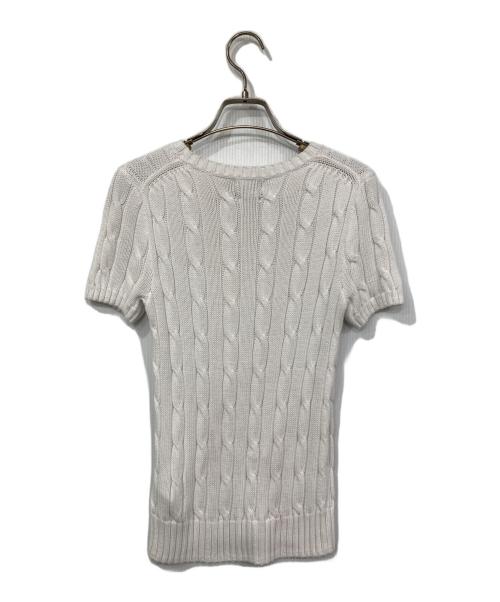 POLO RALPH LAUREN（ポロ・ラルフローレン）POLO RALPH LAUREN (ポロ・ラルフローレン) 半袖コットンケーブルニット ホワイト サイズ:XSの古着・服飾アイテム