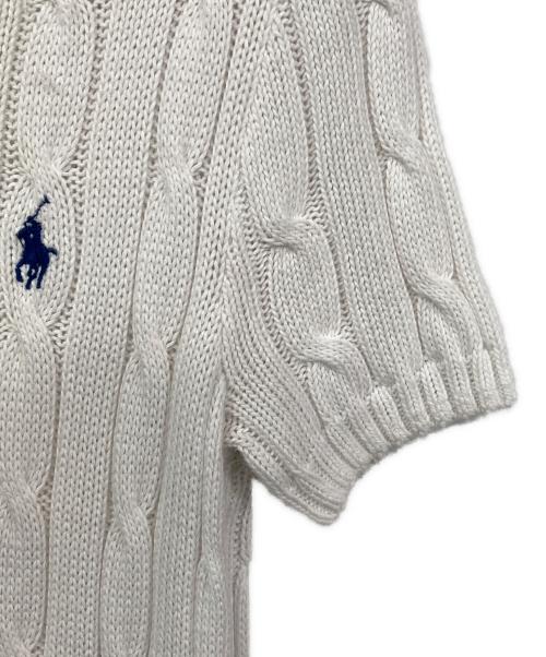POLO RALPH LAUREN（ポロ・ラルフローレン）POLO RALPH LAUREN (ポロ・ラルフローレン) 半袖コットンケーブルニット ホワイト サイズ:XSの古着・服飾アイテム