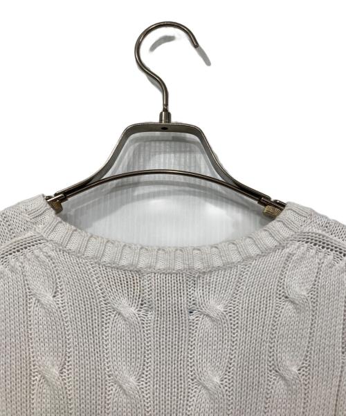 POLO RALPH LAUREN（ポロ・ラルフローレン）POLO RALPH LAUREN (ポロ・ラルフローレン) 半袖コットンケーブルニット ホワイト サイズ:XSの古着・服飾アイテム
