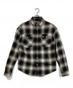 AKMエーケーエム）の古着「HEAVY NEL CHECK DROP SHOULDER FLANNEL SHIRTS」｜グレー×ブラック