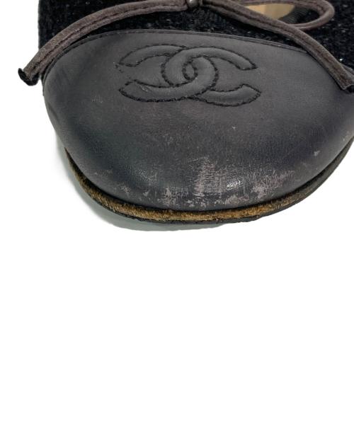 CHANEL（シャネル）CHANEL (シャネル) ココマークフラットパンプス ブラック サイズ:35 1/2の古着・服飾アイテム