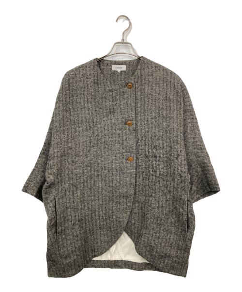 LOISIR（ロワズィール）LOISIR (ロワズィール) ウールリネンヘリンボーンコート グレー サイズ:38の古着・服飾アイテム