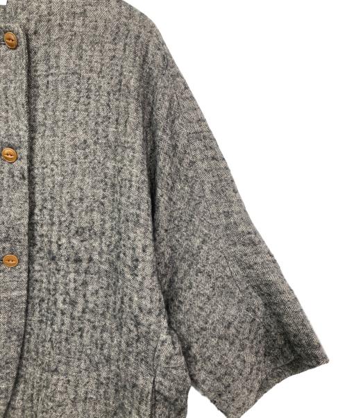 LOISIR（ロワズィール）LOISIR (ロワズィール) ウールリネンヘリンボーンコート グレー サイズ:38の古着・服飾アイテム