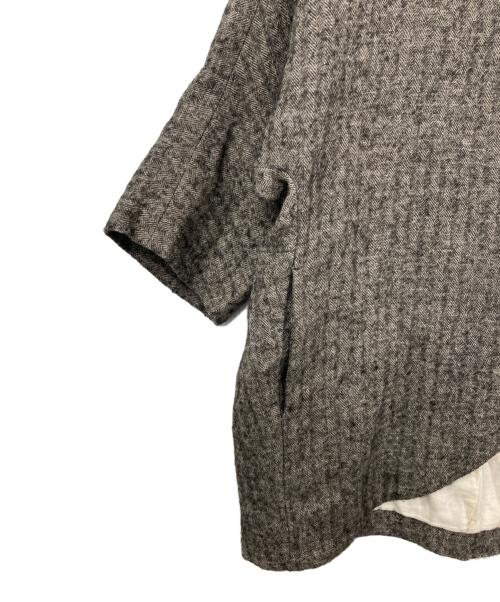 LOISIR（ロワズィール）LOISIR (ロワズィール) ウールリネンヘリンボーンコート グレー サイズ:38の古着・服飾アイテム