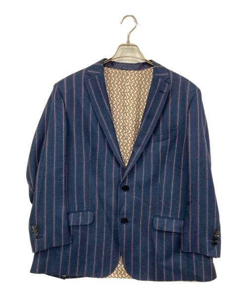 ETRO（エトロ）ETRO (エトロ) 裏ペイズリーストライプテーラードジャケット ネイビー サイズ:56の古着・服飾アイテム
