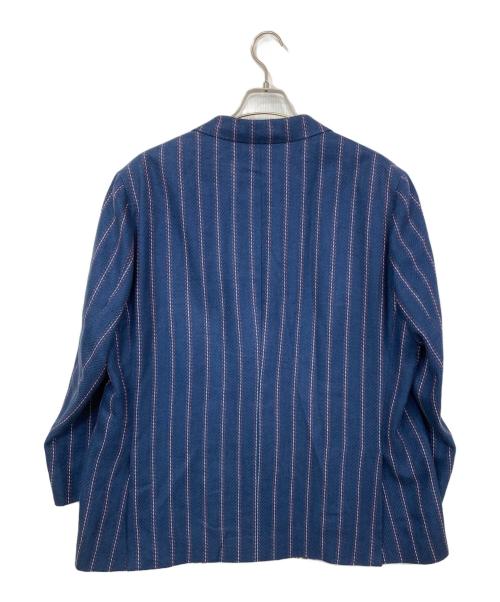 ETRO（エトロ）ETRO (エトロ) 裏ペイズリーストライプテーラードジャケット ネイビー サイズ:56の古着・服飾アイテム