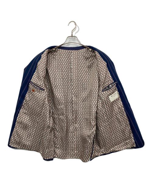 ETRO（エトロ）ETRO (エトロ) 裏ペイズリーストライプテーラードジャケット ネイビー サイズ:56の古着・服飾アイテム