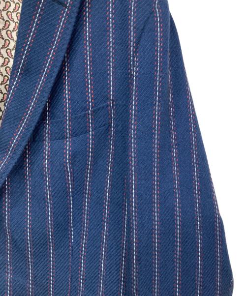 ETRO（エトロ）ETRO (エトロ) 裏ペイズリーストライプテーラードジャケット ネイビー サイズ:56の古着・服飾アイテム