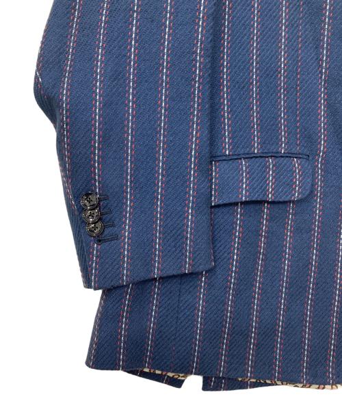 ETRO（エトロ）ETRO (エトロ) 裏ペイズリーストライプテーラードジャケット ネイビー サイズ:56の古着・服飾アイテム
