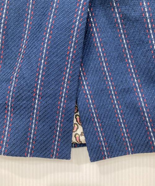 ETRO（エトロ）ETRO (エトロ) 裏ペイズリーストライプテーラードジャケット ネイビー サイズ:56の古着・服飾アイテム
