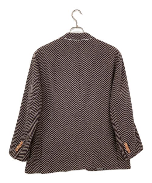 ETRO（エトロ）ETRO (エトロ) 裏ボタニカルヘリンボーンテーラードジャケット ブラウン×ネイビー サイズ:56の古着・服飾アイテム