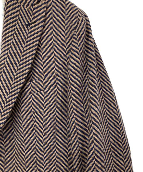 ETRO（エトロ）ETRO (エトロ) 裏ボタニカルヘリンボーンテーラードジャケット ブラウン×ネイビー サイズ:56の古着・服飾アイテム