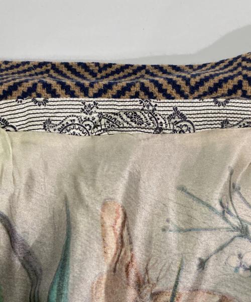 ETRO（エトロ）ETRO (エトロ) 裏ボタニカルヘリンボーンテーラードジャケット ブラウン×ネイビー サイズ:56の古着・服飾アイテム