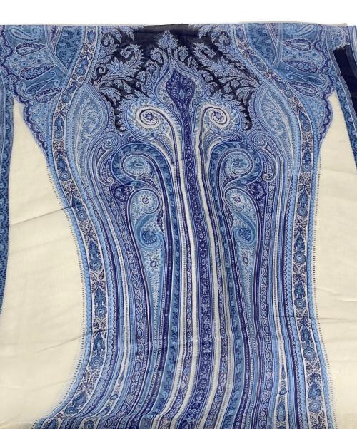 ETRO（エトロ）ETRO (エトロ) ペイズリー柄シルクストール ブルーの古着・服飾アイテム