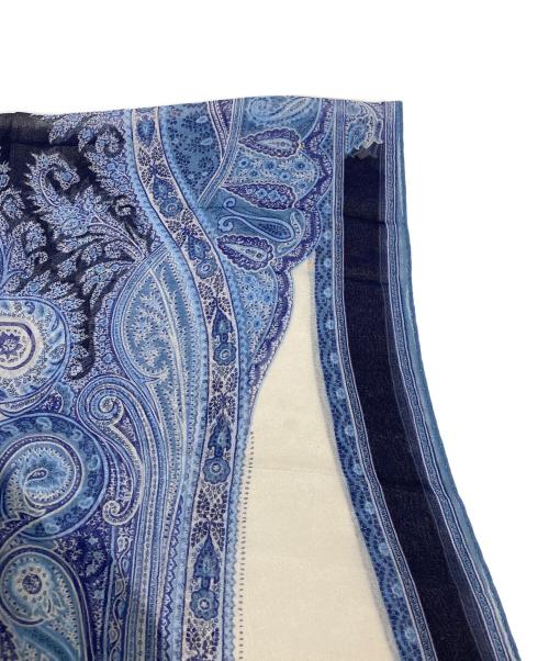 ETRO（エトロ）ETRO (エトロ) ペイズリー柄シルクストール ブルーの古着・服飾アイテム