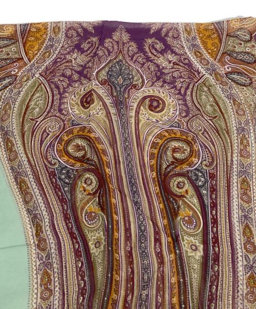 ETRO（エトロ）ETRO (エトロ) ペイズリー柄シルクストール ブラウン×パープルの古着・服飾アイテム