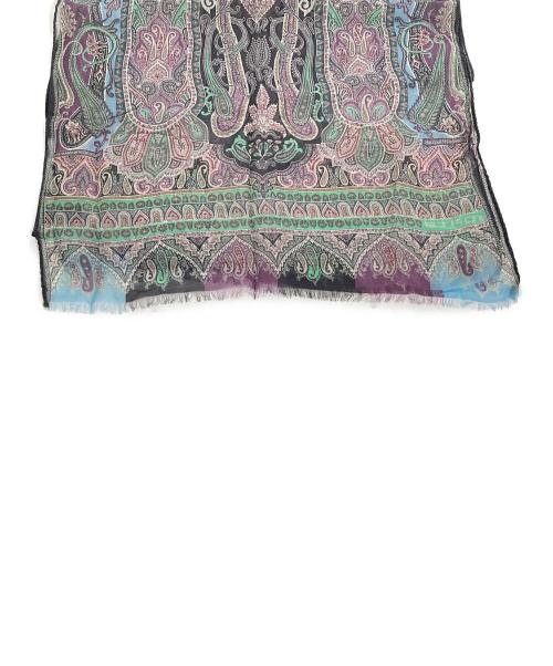 ETRO（エトロ）ETRO (エトロ) ペイズリー柄シルクストール グリーン×パープルの古着・服飾アイテム