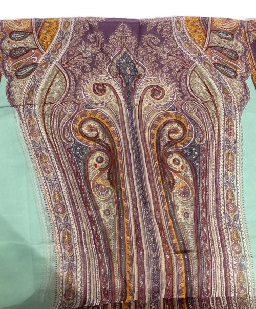 ETRO（エトロ）ETRO (エトロ) ペイズリー柄シルクストール パープル×オレンジの古着・服飾アイテム