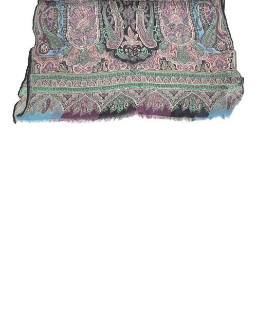 ETRO（エトロ）ETRO (エトロ) ペイズリー柄シルクストール パープル×ブルーの古着・服飾アイテム