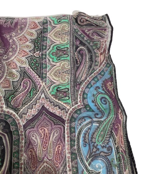 ETRO（エトロ）ETRO (エトロ) ペイズリー柄シルクストール パープル×ブルーの古着・服飾アイテム