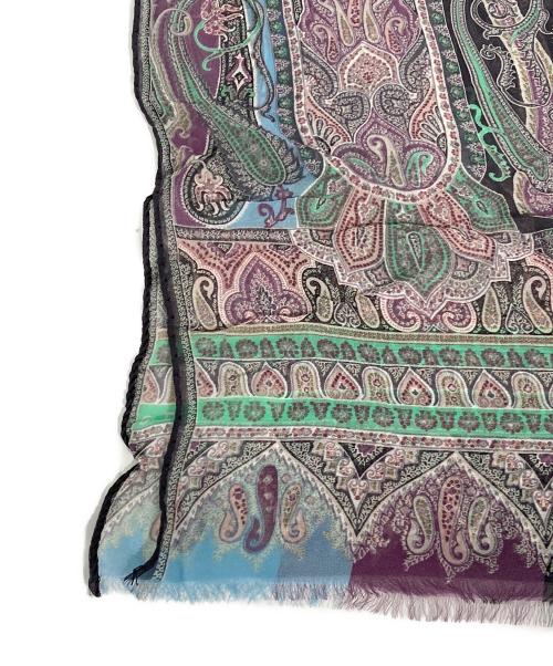 ETRO（エトロ）ETRO (エトロ) ペイズリー柄シルクストール パープル×ブルーの古着・服飾アイテム
