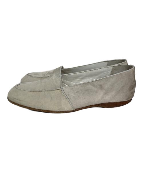Manolo Blahnik（マノロ ブラニク）Manolo Blahnik (マノロ ブラニク) ハラコローファー アイボリー サイズ:6の古着・服飾アイテム