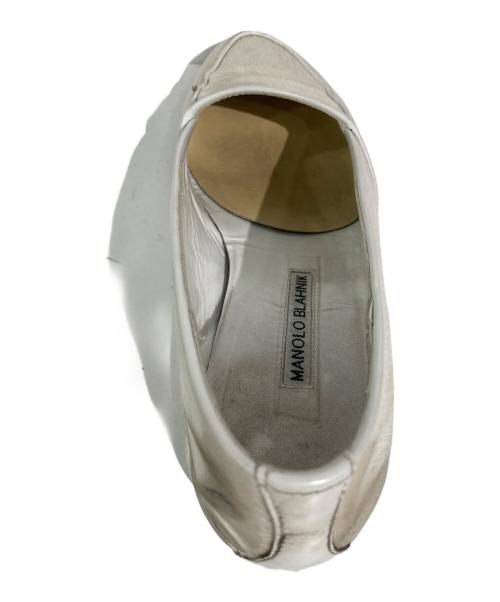 Manolo Blahnik（マノロ ブラニク）Manolo Blahnik (マノロ ブラニク) ハラコローファー アイボリー サイズ:6の古着・服飾アイテム