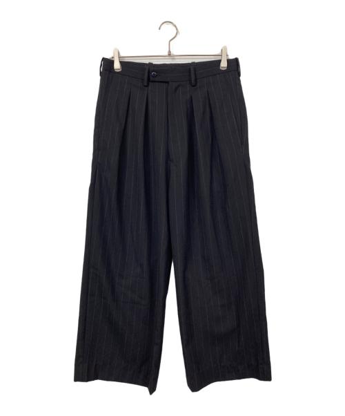 m's braque（エムズブラック）m's braque (エムズブラック) チョークストライプスラックス ネイビー サイズ:36の古着・服飾アイテム