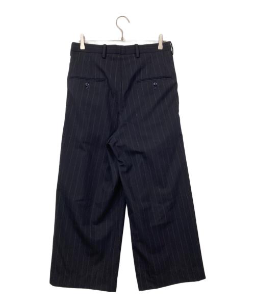 m's braque（エムズブラック）m's braque (エムズブラック) チョークストライプスラックス ネイビー サイズ:36の古着・服飾アイテム