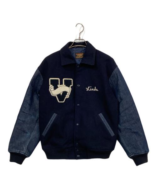 skookum（スクーカム）skookum (スクーカム) MONKEY TIME (モンキータイム) 袖切替スタジャン ネイビー サイズ:Mの古着・服飾アイテム