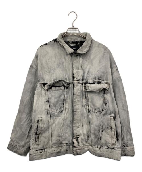 HARE（ハレ）HARE (ハレ) ブリーチ加工BIG デニムジャケット グレー サイズ:Sの古着・服飾アイテム